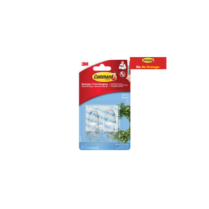 Clear Hooks with Clear Strips, Medium (Pack 2)
