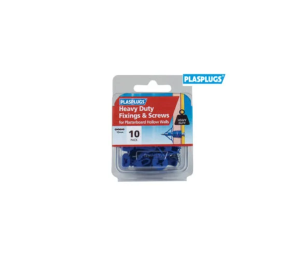 HWHS010 Heavy-Duty Plasterboard Fixings & Screws Pack of 10