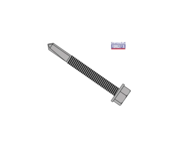 TechFast Roofing Sheet to Steel Hex Screw No.5 Tip 5.5 x 80mm Box 100