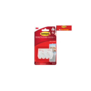 White Micro Hooks (Pack 3)
