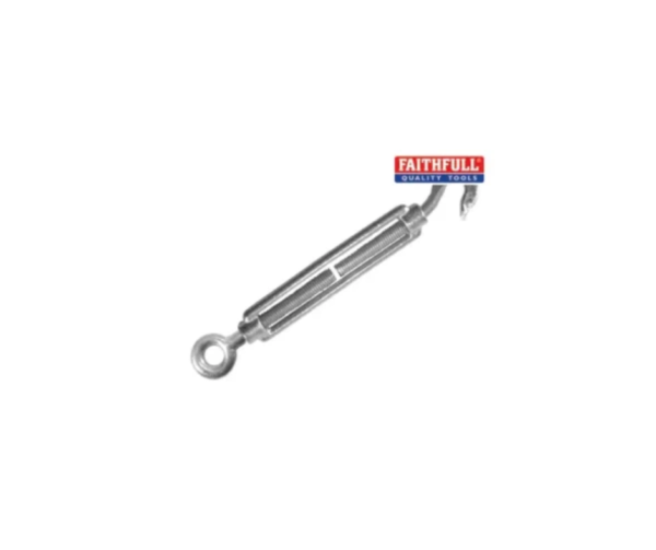 Straining Screw 6mm Hook & Eye Galvanised 89mm (Pack 2)
