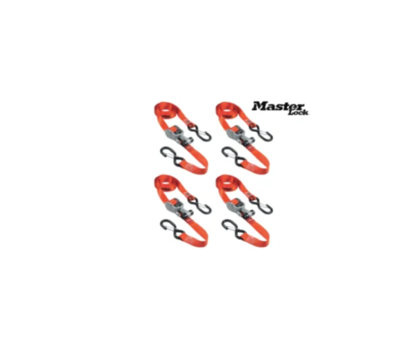 Ratchet Tie-Down S-Hooks 4.25m Red 4 Piece