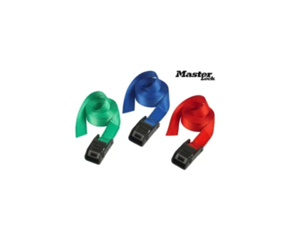 Lashing Strap with Metal Buckle, Coloured 2.5m 150kg (Pack 2)