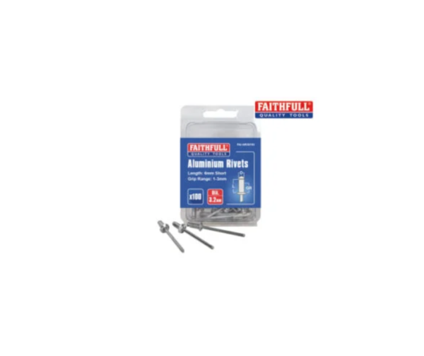 Aluminium Rivets 3.2 x 6mm Short Pre-Pack of 100