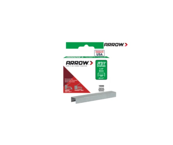 JT21 T27 Staples 6mm (1/4in) (Box 1000)
