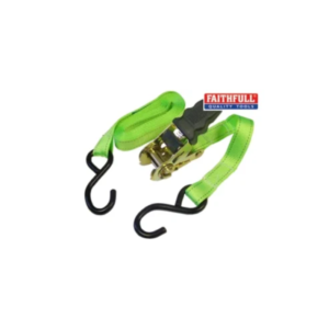 Ratchet Tie-Downs S-Hook 5m x 25mm Breaking Strain 600kg/daN 2 Piece