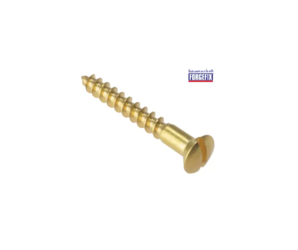 Wood Screw Slotted Raised Head ST Solid Brass 1.1/2in x 8 Box 200