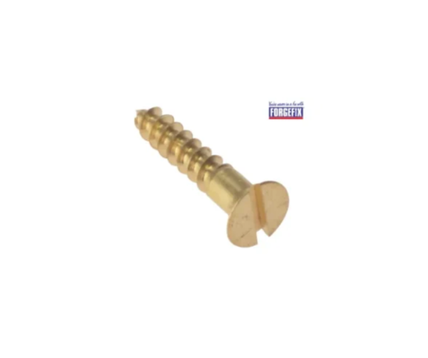 Wood Screw Slotted CSK Solid Brass 2.1/2in x 12 Box 100