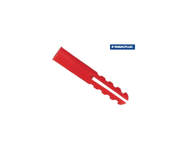 Red Plastic Plugs Screw Size No.6-12 (10 x Card 100)