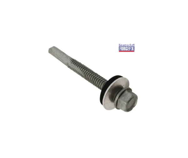 TechFast Roofing Sheet to Steel Hex Screw & Washer No.5 Tip 5.5 x 60mm Box 100