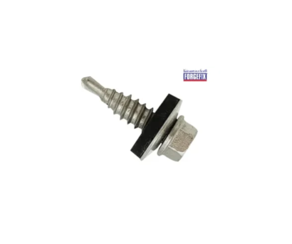 TechFast Self-Drilling Stitching Hex Screw & Washer No.1 Tip 6.3 x 22mm Box 100