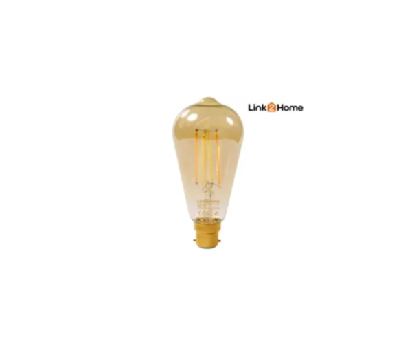 Wi-Fi LED BC (B22) Pear Filament Dimmable Bulb, White 470 lm 4.5W