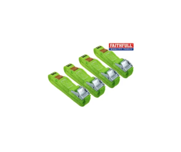 Cam Buckle Tie-Downs 5m x 25mm, 4 Piece
