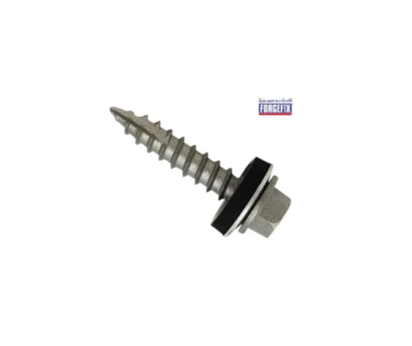 TechFast Metal Roofing to Timber Hex Screw T17 Gash Point 6.3 x 25mm Box 100