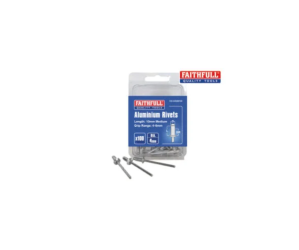 Aluminium Rivets 4 x 10mm Medium Pre-Pack of 100