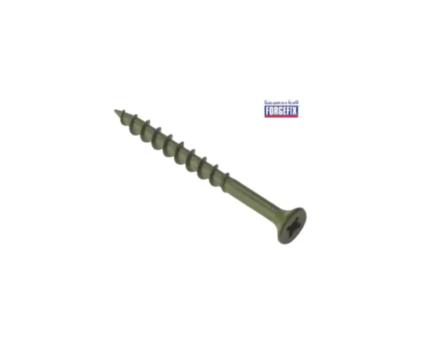 Decking Screw Pozi Compatible ST Green Anti-Corrosion 4.5 x 60mm Box 200